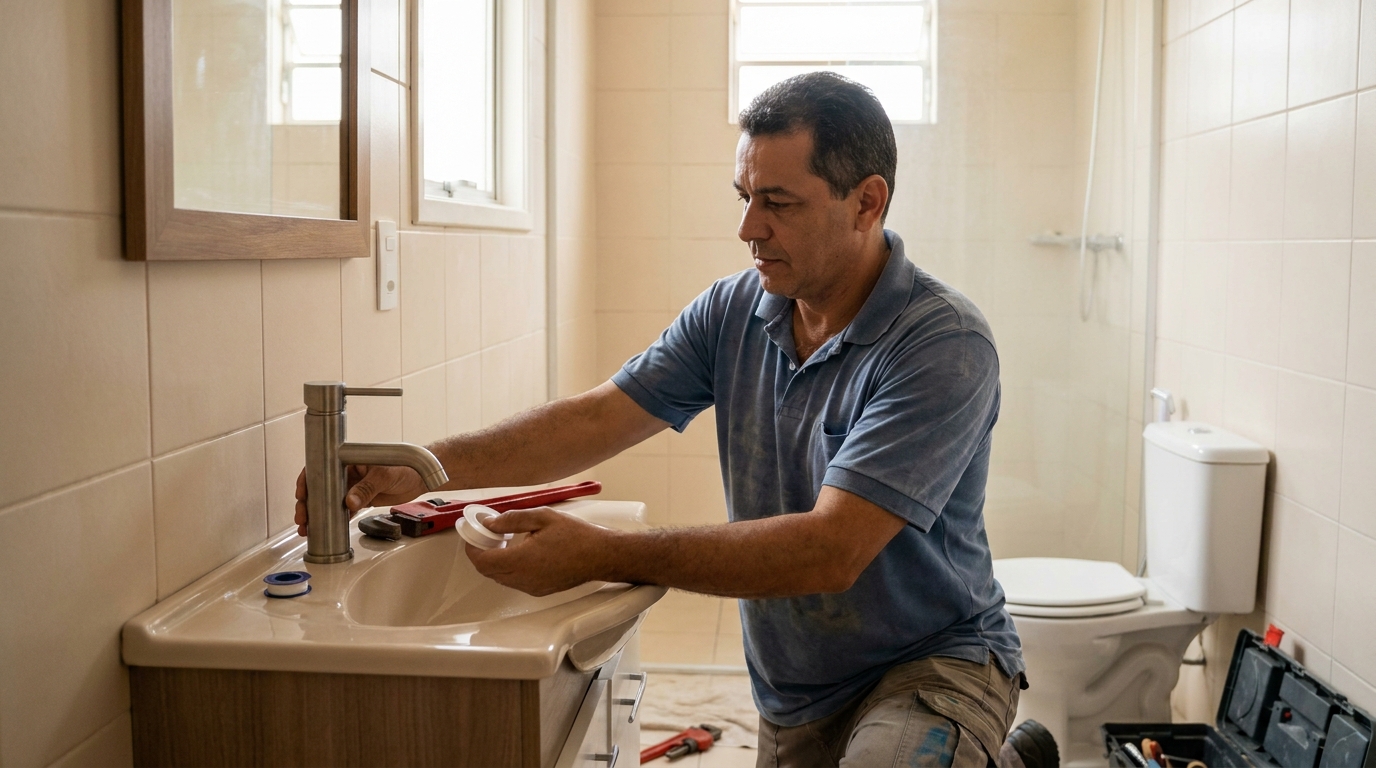 Instalação de Torneira, Vaso Sanitário e Chuveiro